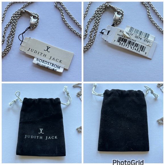 Judith Jack‎ Sterling Silver Necklace Puffy Heart Locket Marcasite Pendant New - Picture 12 of 12